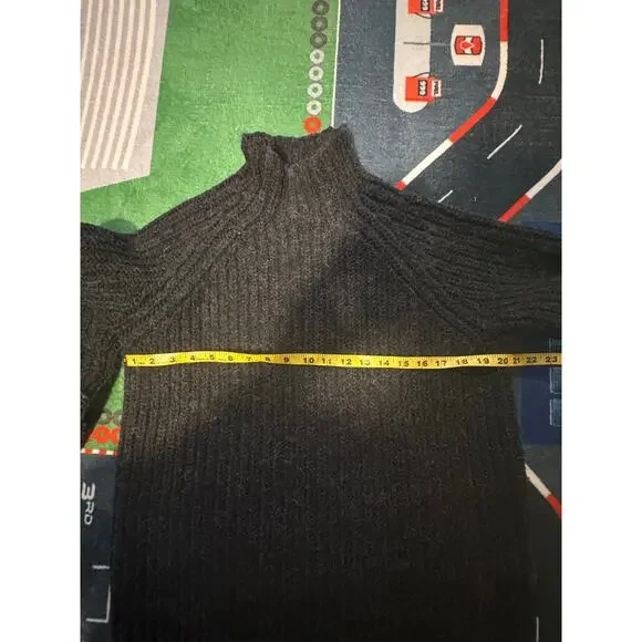 Lauren Ralph Lauren Alpaca Wool Blend Mock Neck  Chunky Sweater Gray Size M - Picture 5 of 5